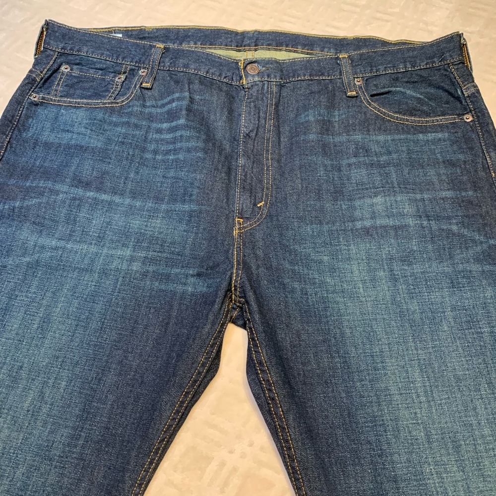 Levi's Relaxed Fit Blue Jeans With Green Tint